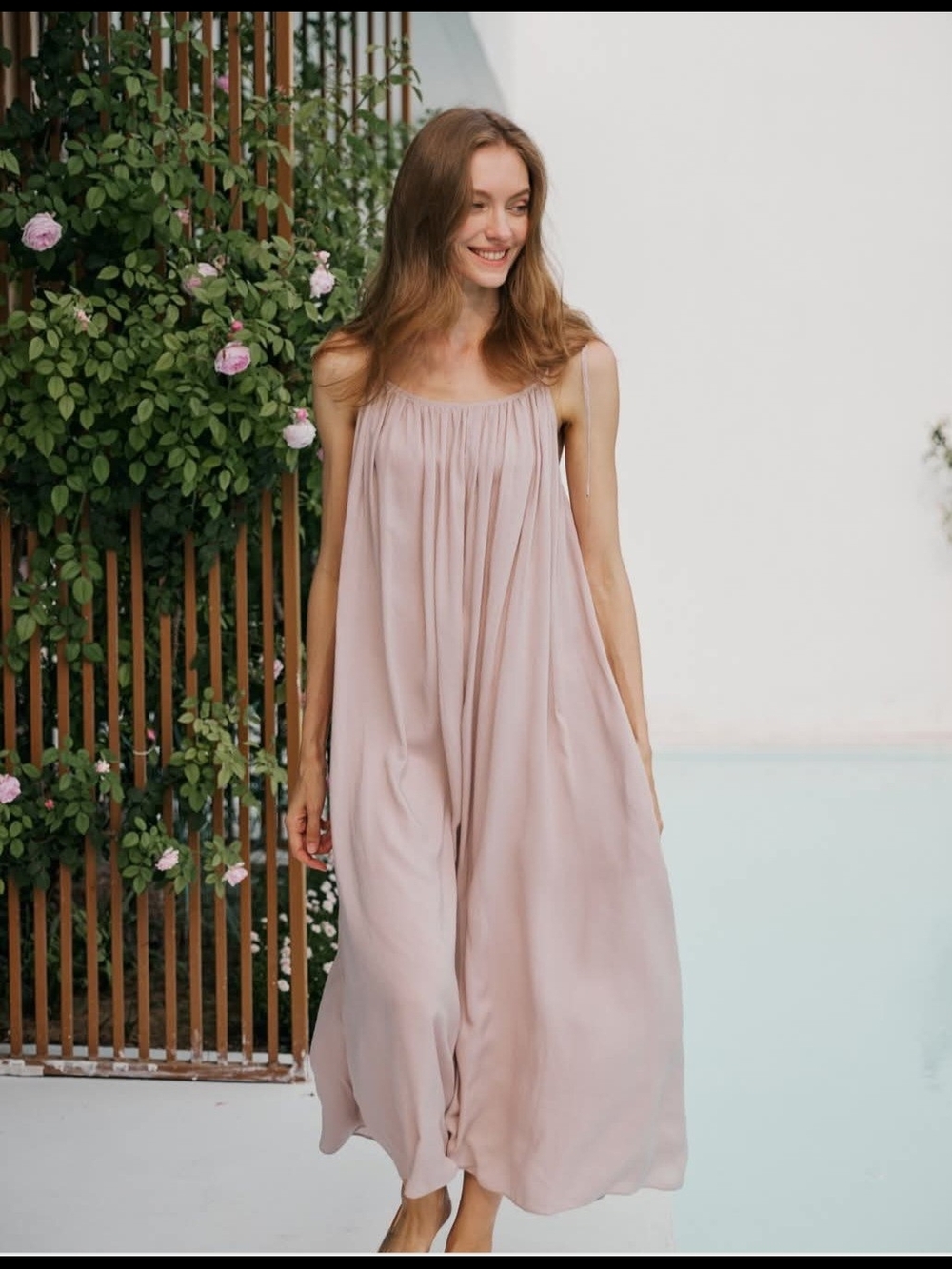 Backless Spaghetti Strap Midi Dress in Dusty Mauve. Sold Out Style